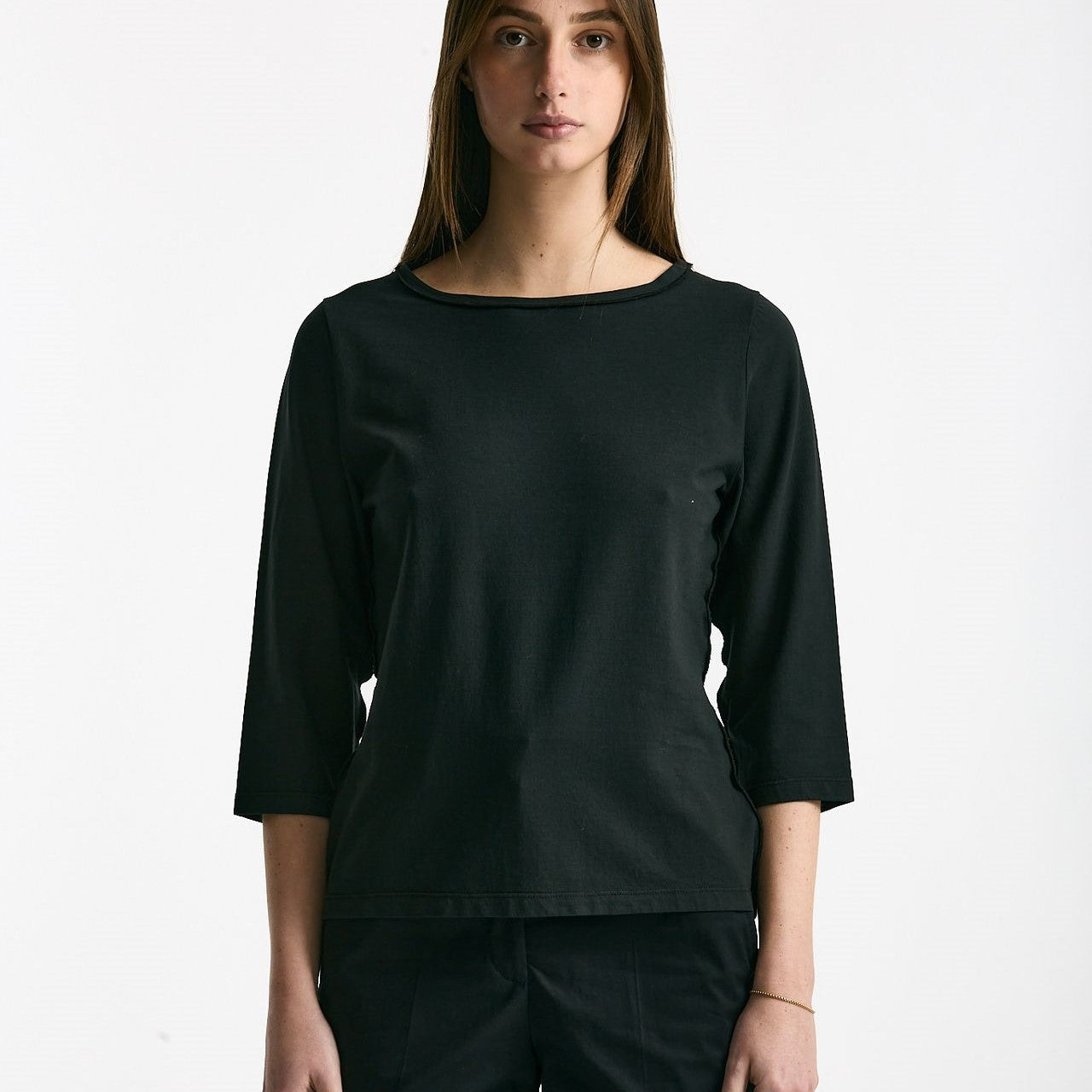 T-shirt slim nero women Clouds - 5