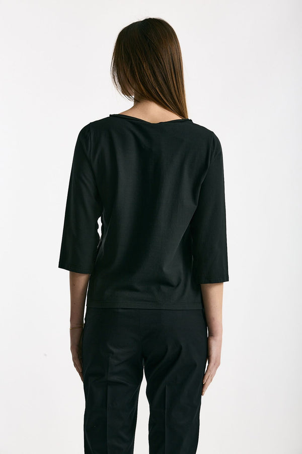 T-shirt slim nero women Clouds