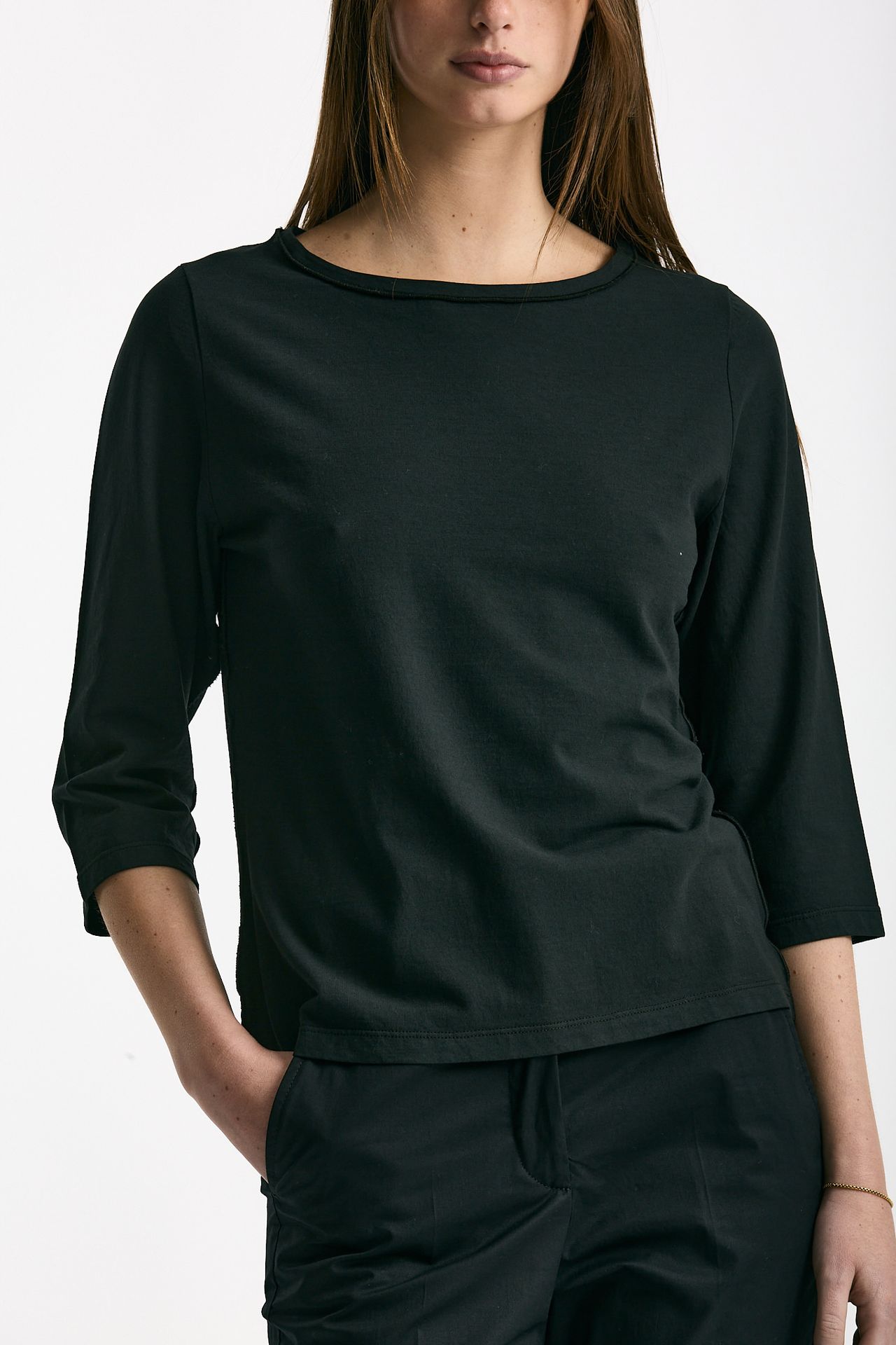 T-shirt slim nero women Clouds - 3