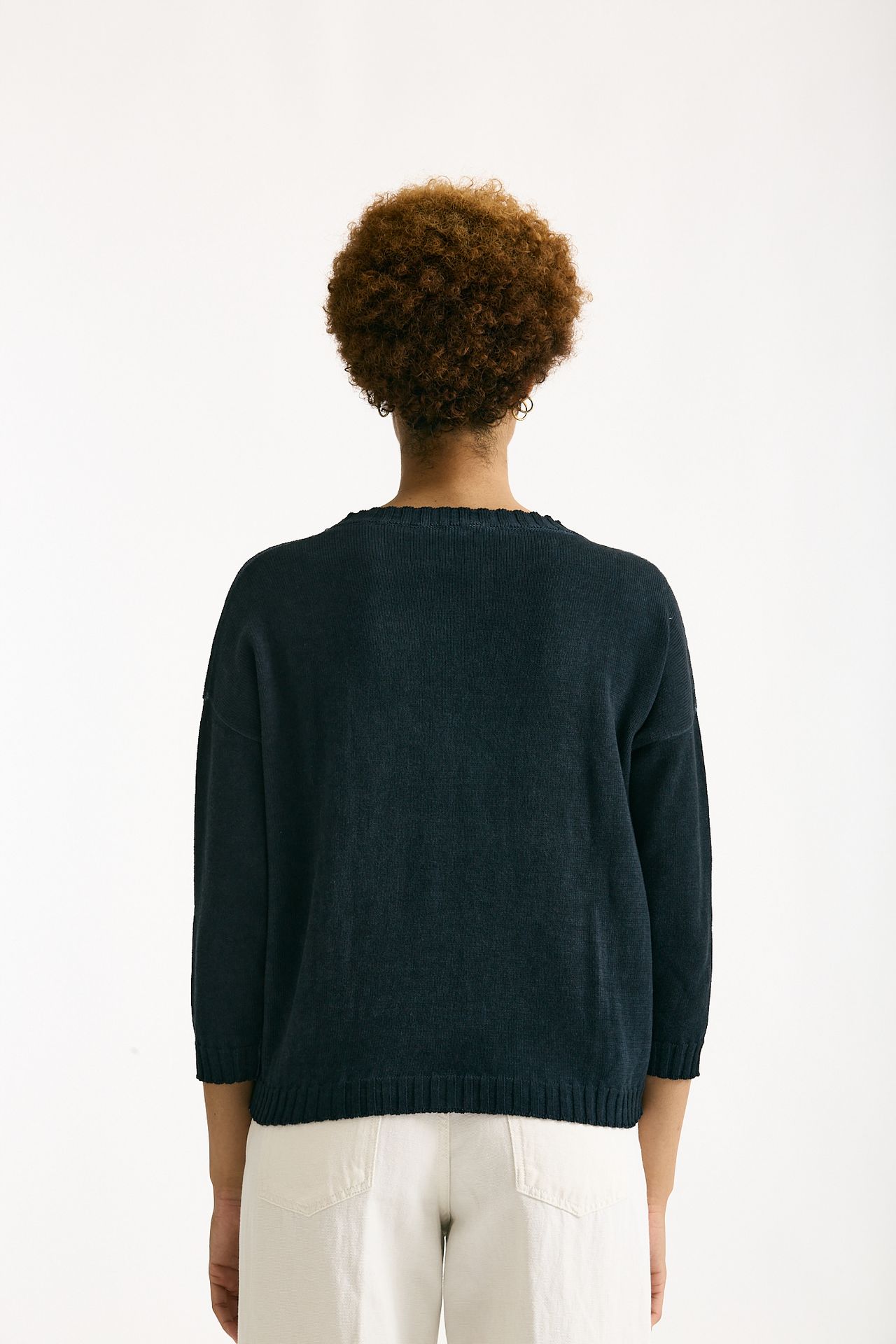 Maglia in cotone lavato blu women Clouds - 3