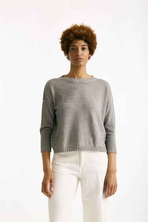 Maglia in cotone lavato grigio women Clouds