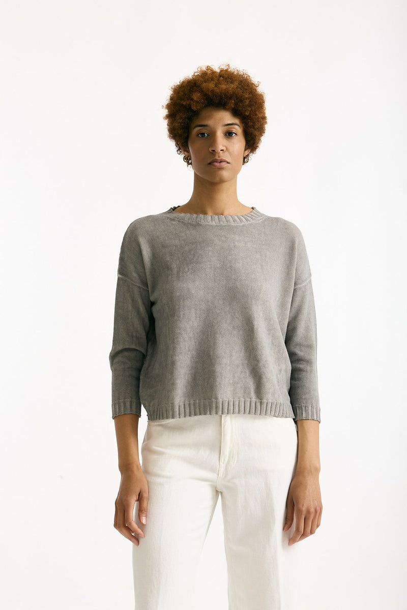 Maglia in cotone lavato grigio women Clouds - 1