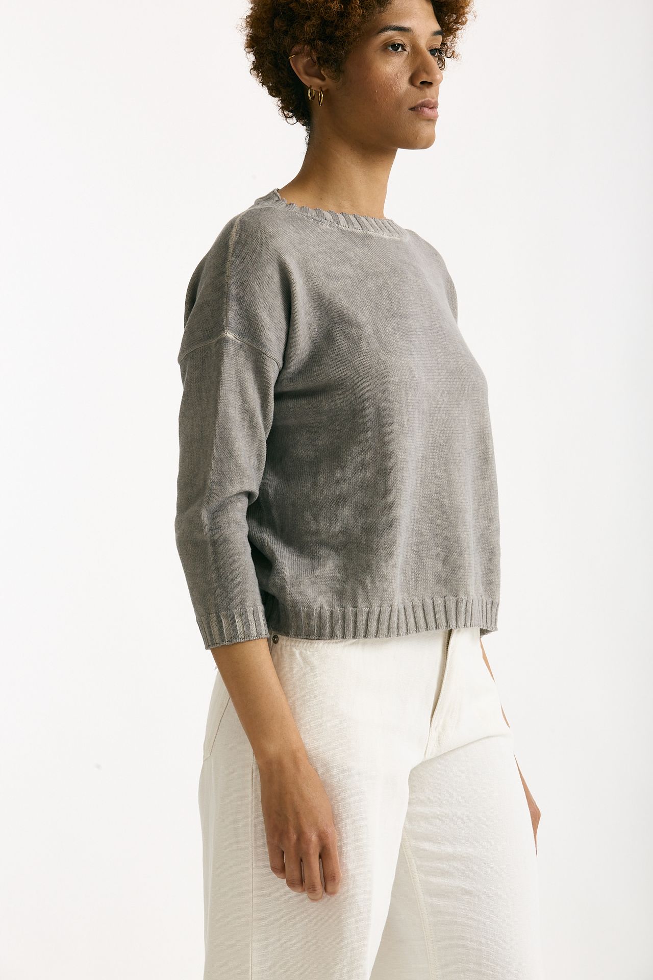 Maglia in cotone lavato grigio women Clouds - 2