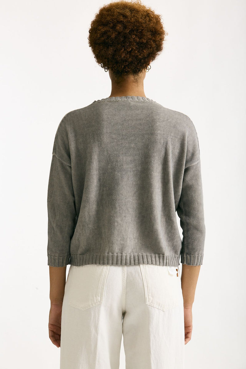 Maglia in cotone lavato grigio women Clouds - 3