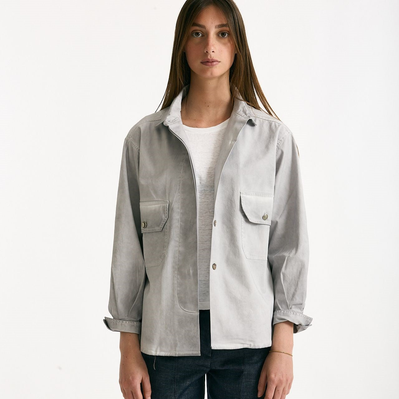 Giacca camicia grigio lavato women Clouds - 6