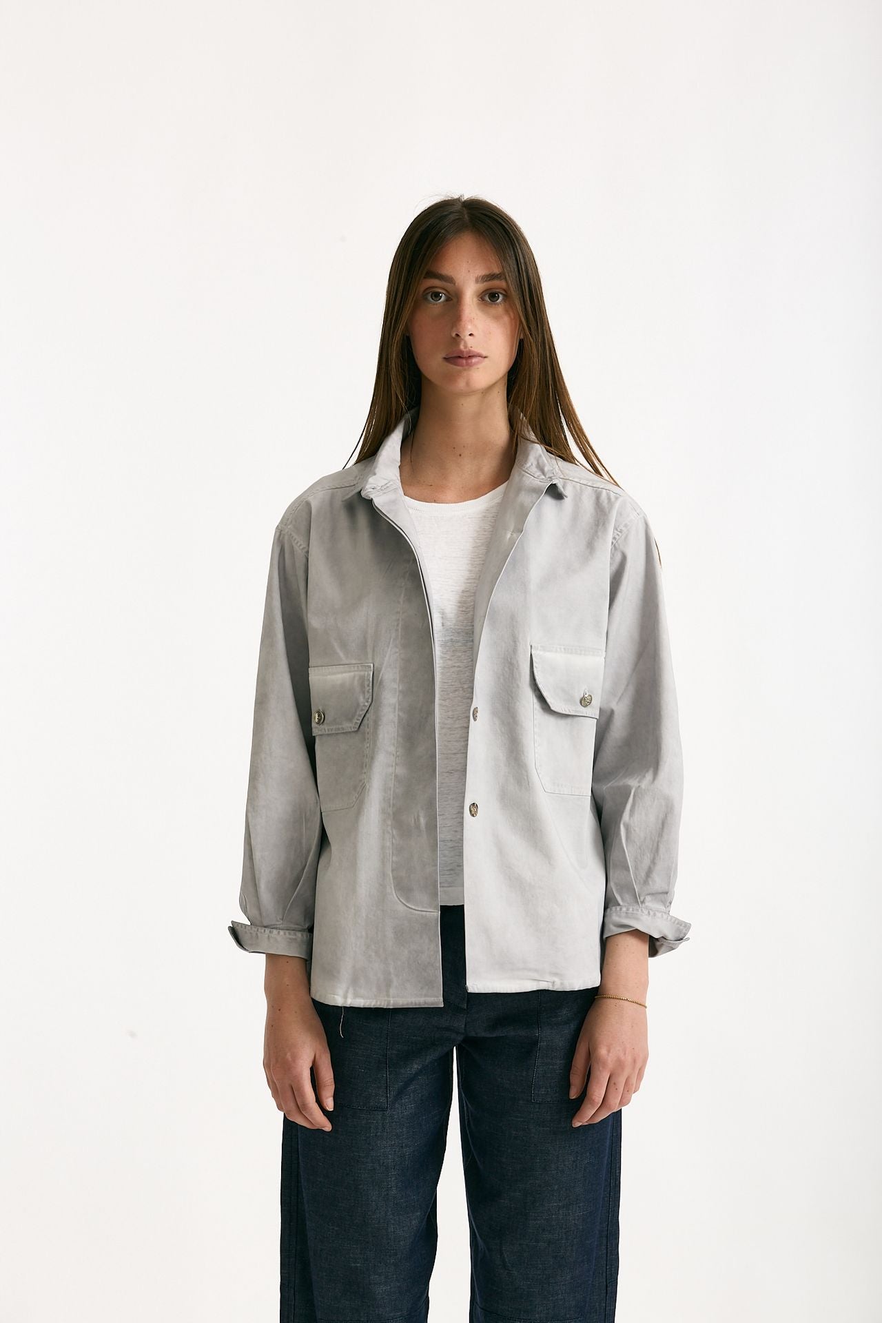 Giacca camicia grigio lavato women Clouds - 1