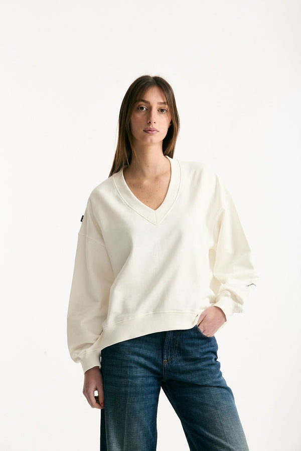 Felpa over bianco ottico women Department five