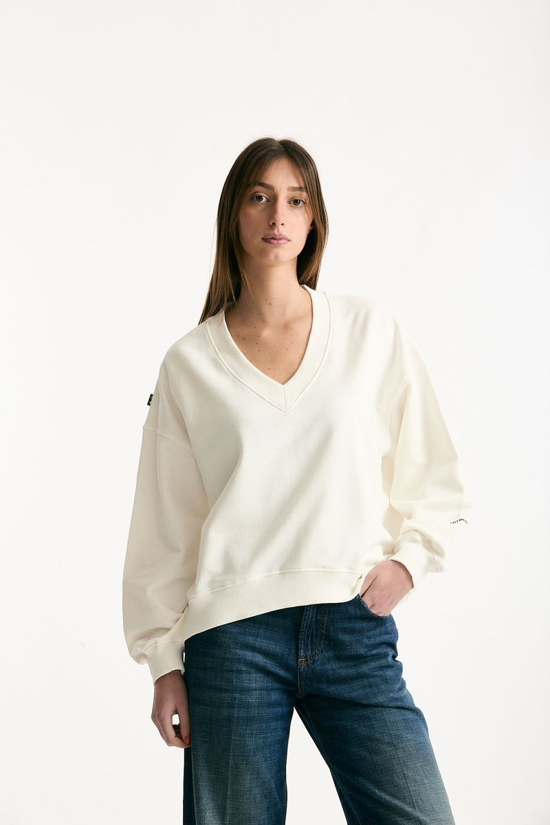 Felpa over bianco ottico women Department five - 1