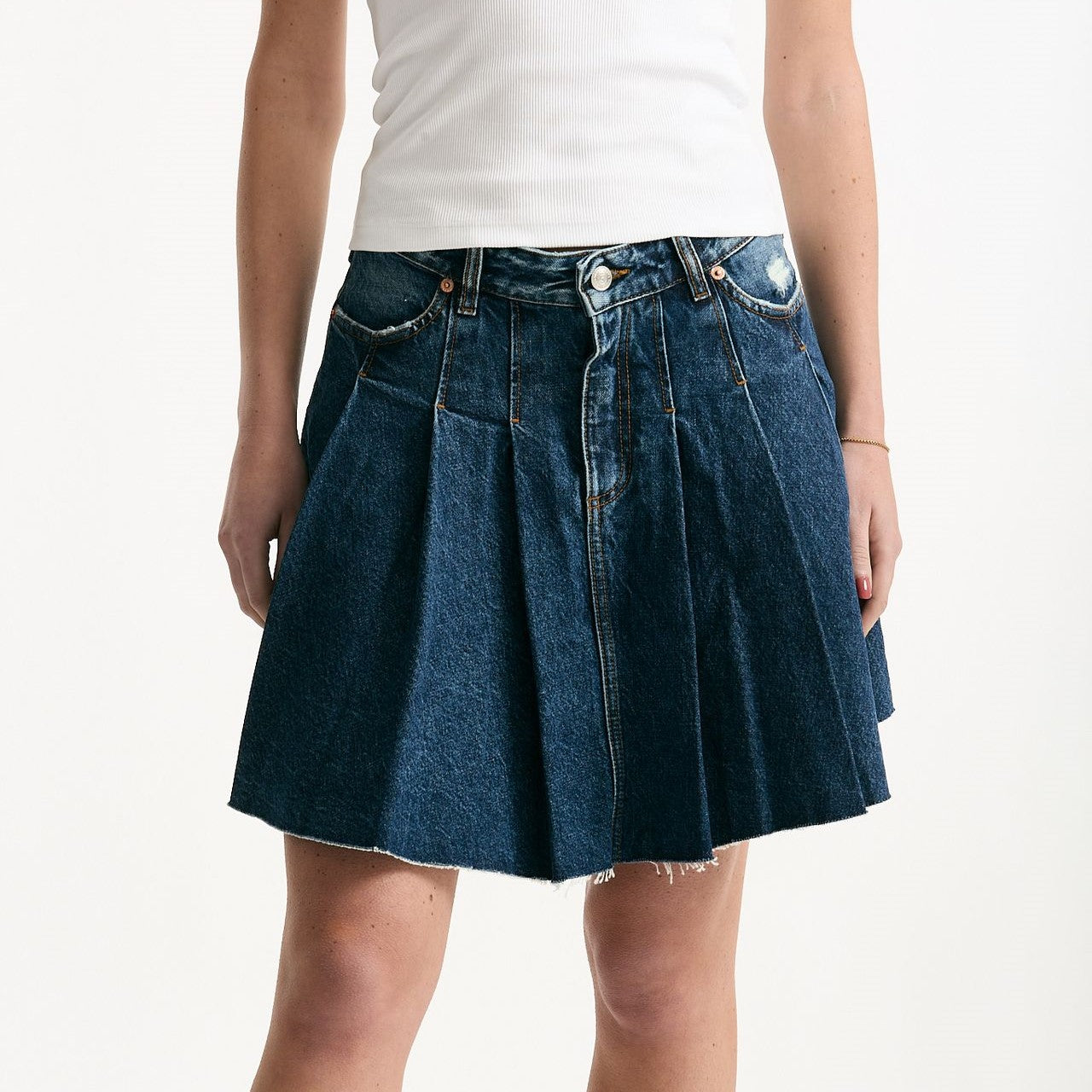 Gonna ROSS a pieghe in denim women Department five - 7