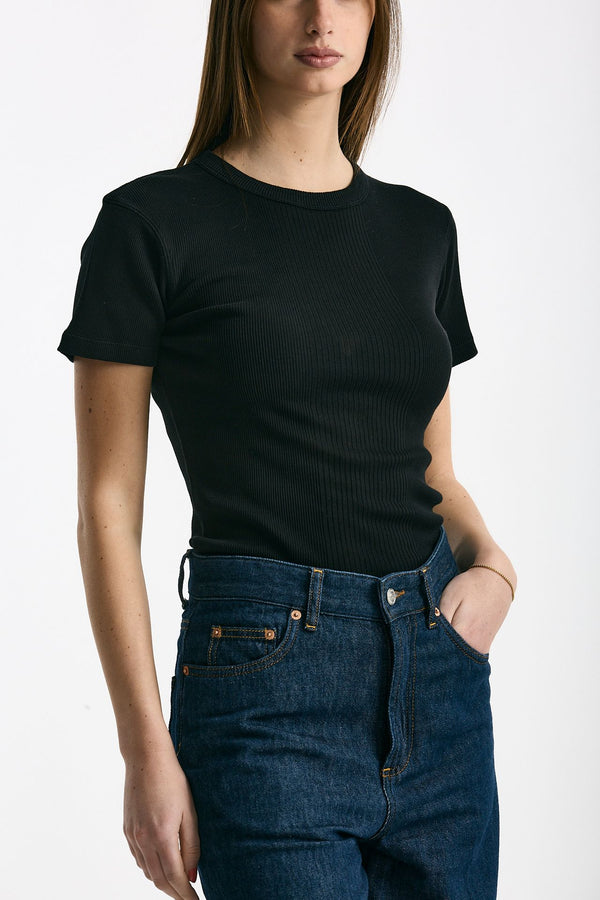 T-shirt a costine nero women Department five
