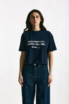T-shirt boxy blu con stampa women Department five - 2