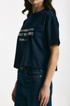 T-shirt boxy blu con stampa women Department five - 3