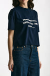 T-shirt boxy blu con stampa women Department five - 1