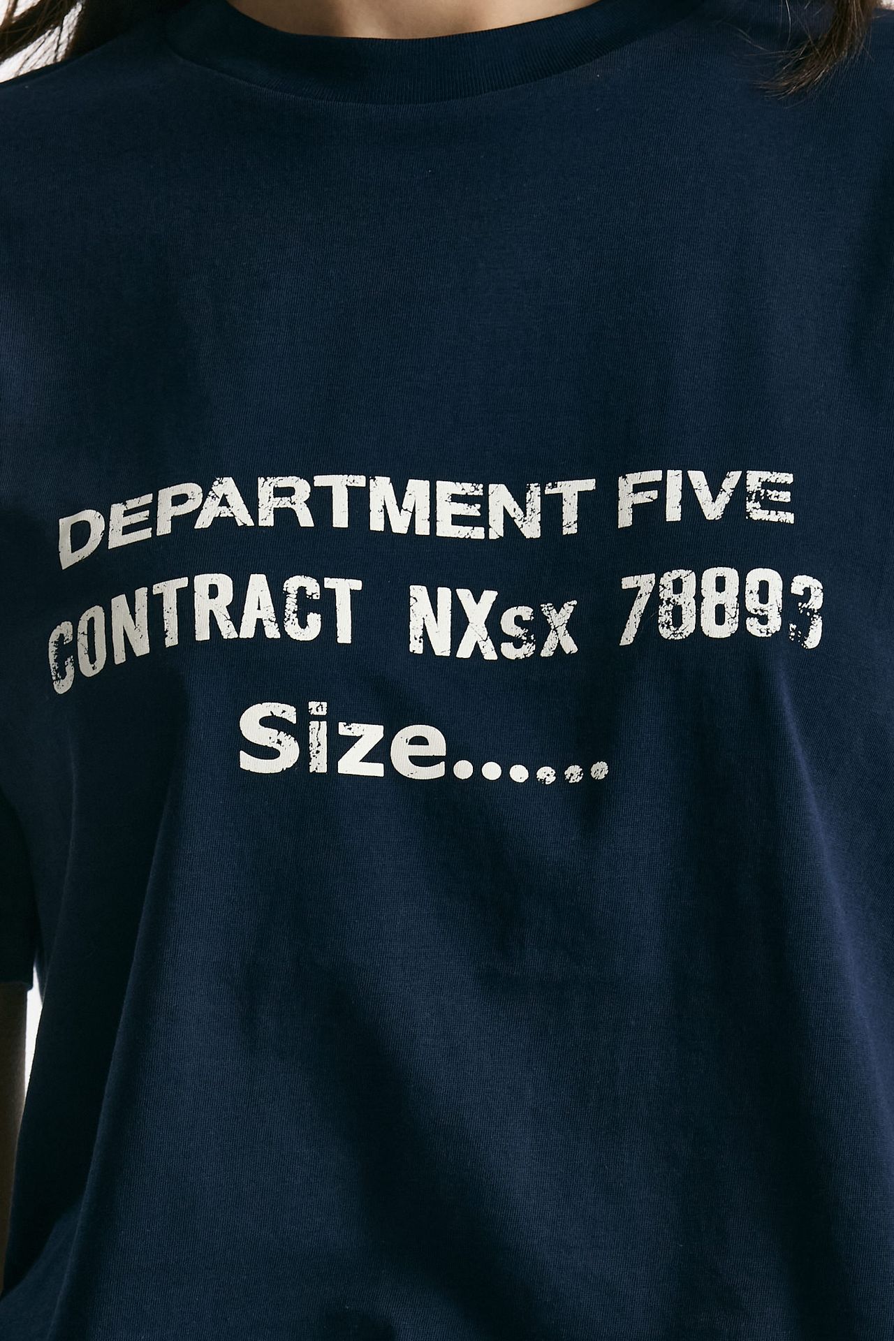T-shirt boxy blu con stampa women Department five - 6