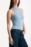 Top a costine azzurro polvere women Dondup - 1