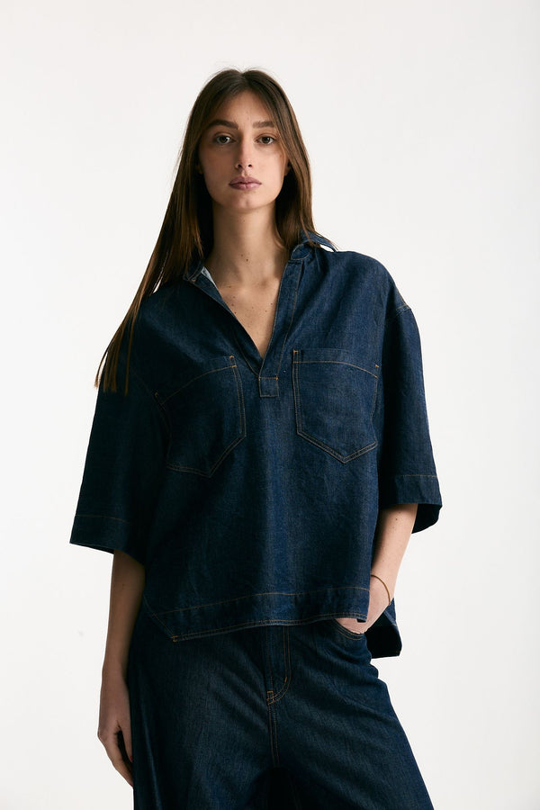 Camicia over denim scuro women Dondup