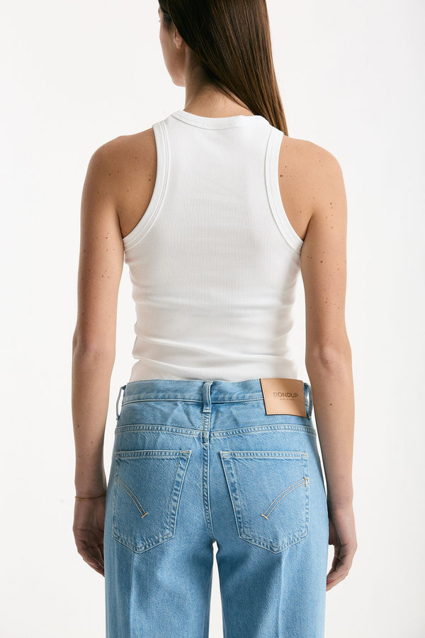 Top a costine bianco women Dondup