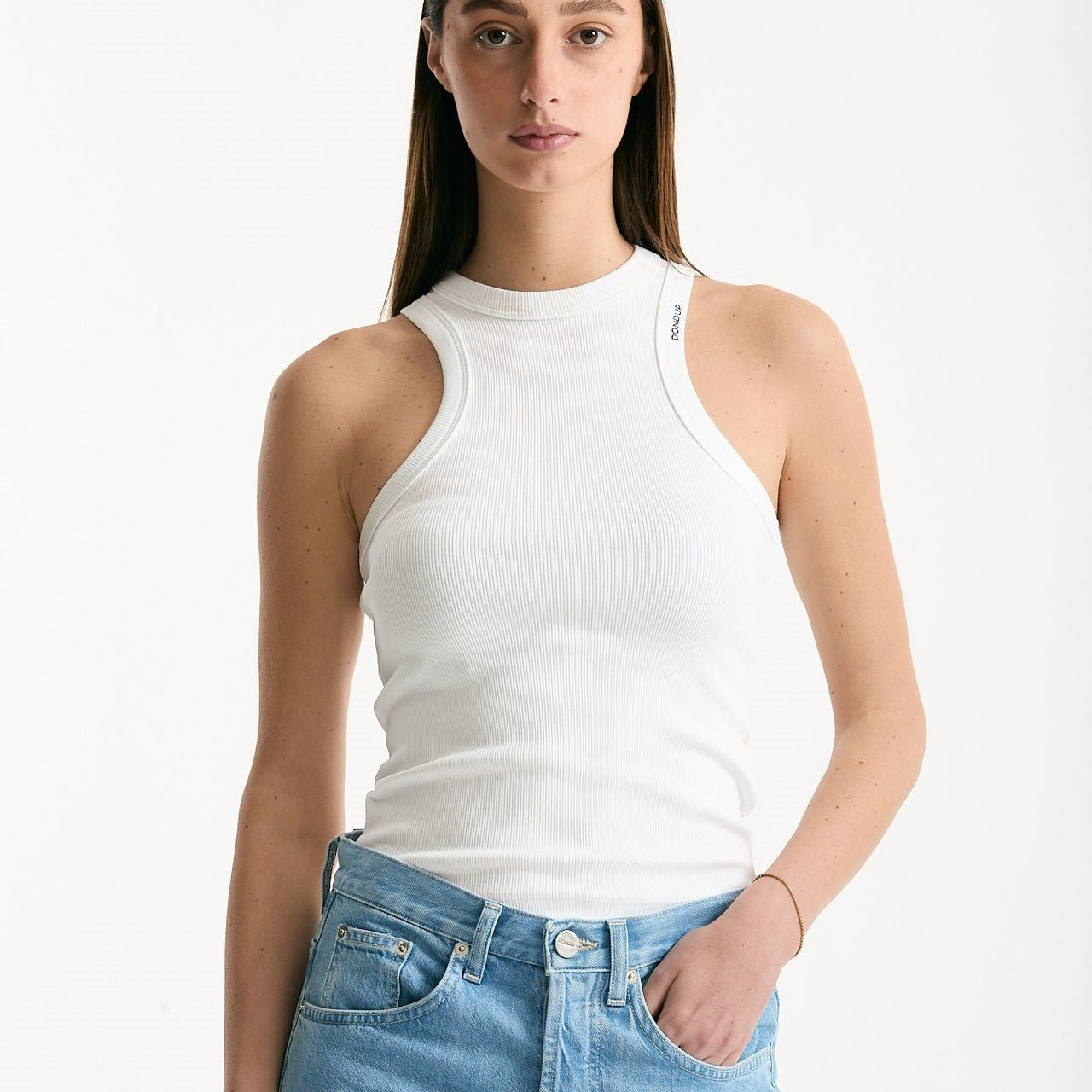 Top a costine bianco women Dondup - 6