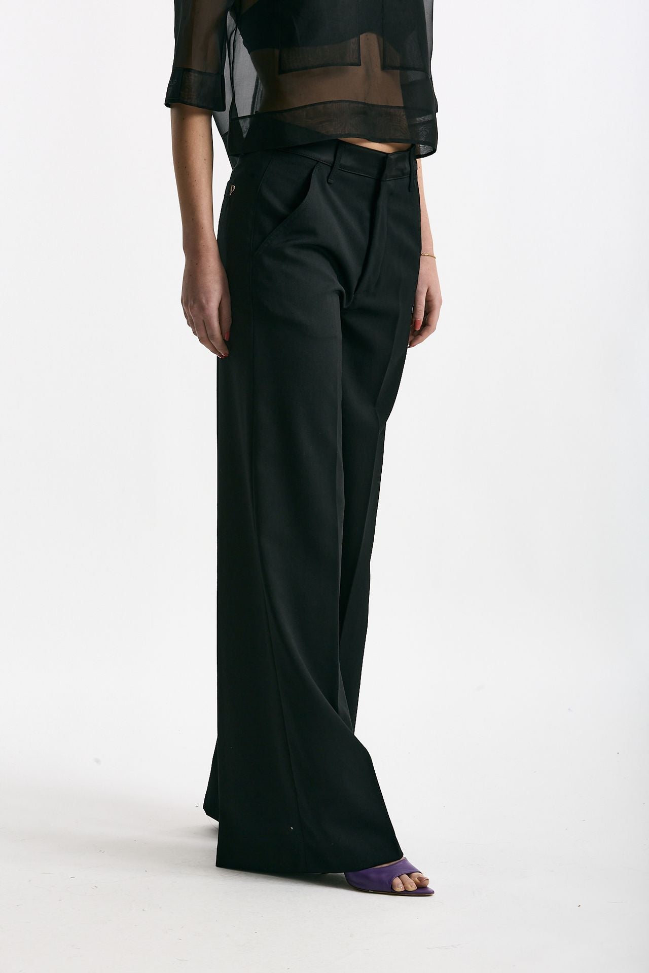 Pantalone palazzo nero women Dondup - 4