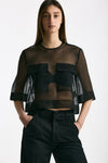 Blusa crop in seta nero women Dondup - 2