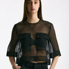 Blusa crop in seta nero women Dondup - 6