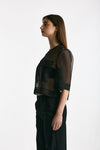 Blusa crop in seta nero women Dondup - 3