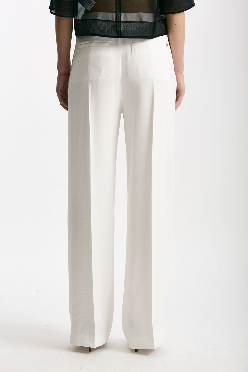 Pantalone ABBY palazzo in viscosa bianco women Dondup - 3