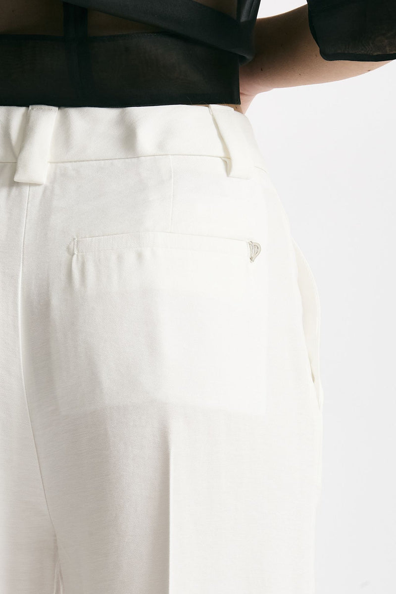 Pantalone ABBY palazzo in viscosa bianco women Dondup - 4