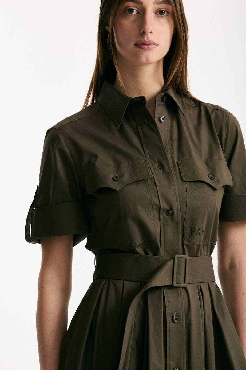 Abito in cotone verde militare women Fay - 5