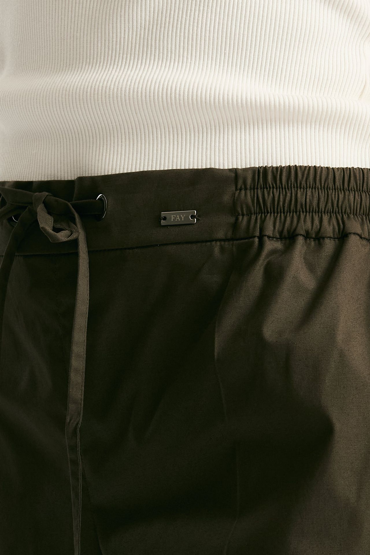 Pantalone in cotone verde militare women Fay - 6