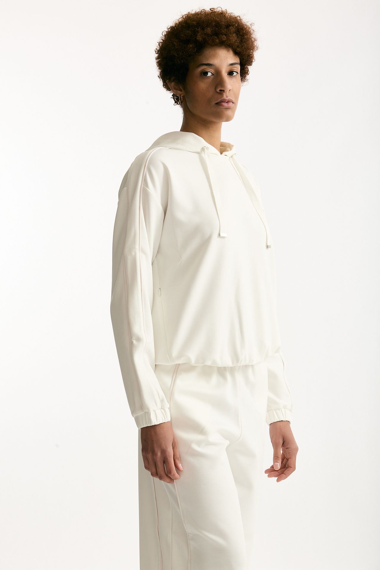 Felpa cappuccio in viscosa bianco women Fay - 1