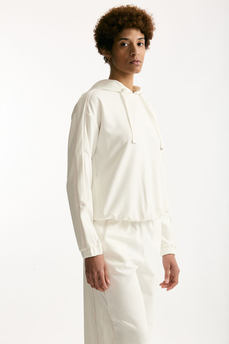 Felpa cappuccio in viscosa bianco women Fay - 1