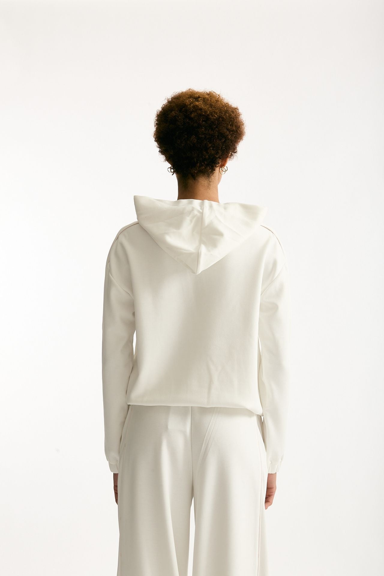Felpa cappuccio in viscosa bianco women Fay - 3