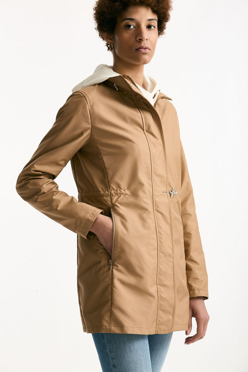 Giubbino midi in popeline tecnico cammello women Fay - 3