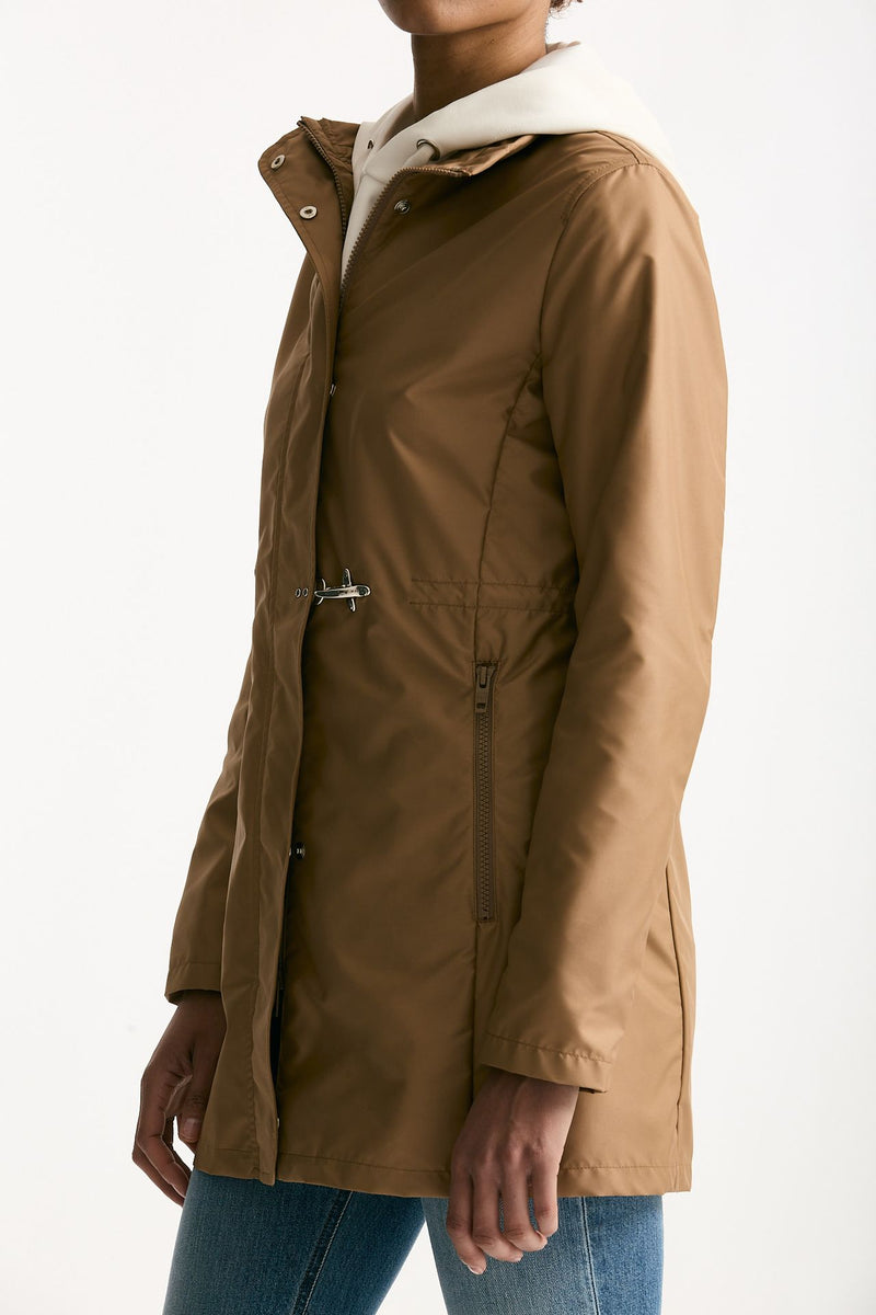 Giubbino midi in popeline tecnico cammello women Fay - 4