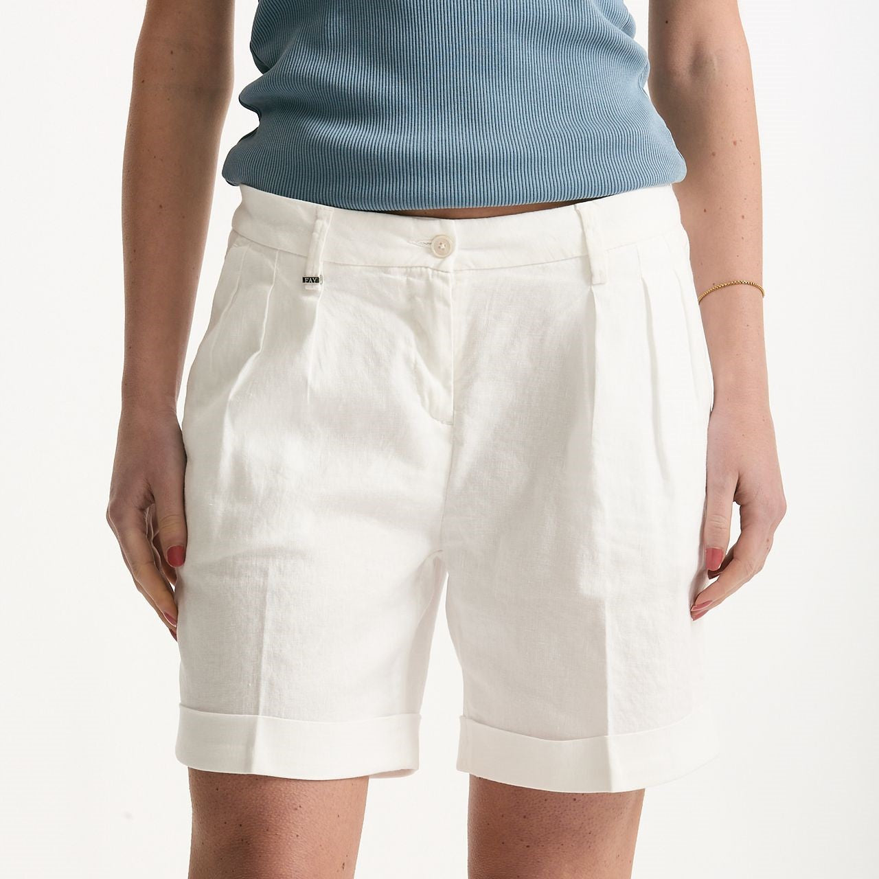 Bermuda in lino bianco women Fay - 6