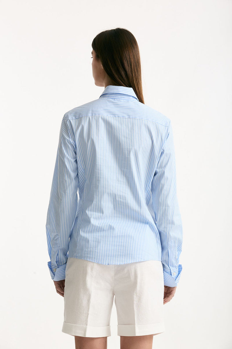 Camicia slim rigata azzurra e bianca women Fay - 3