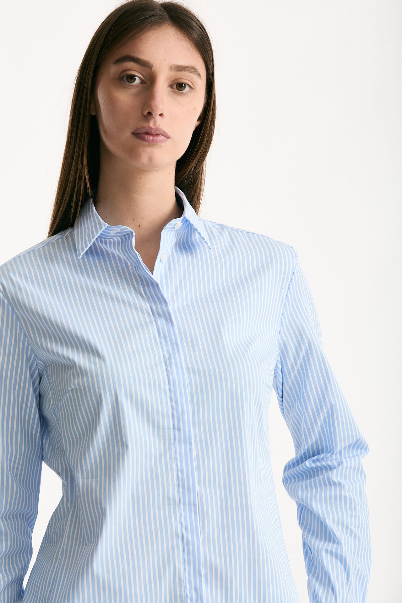Camicia slim rigata azzurra e bianca women Fay - 5