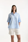 Camicia over rigata azzurra e bianca women Fay - 1