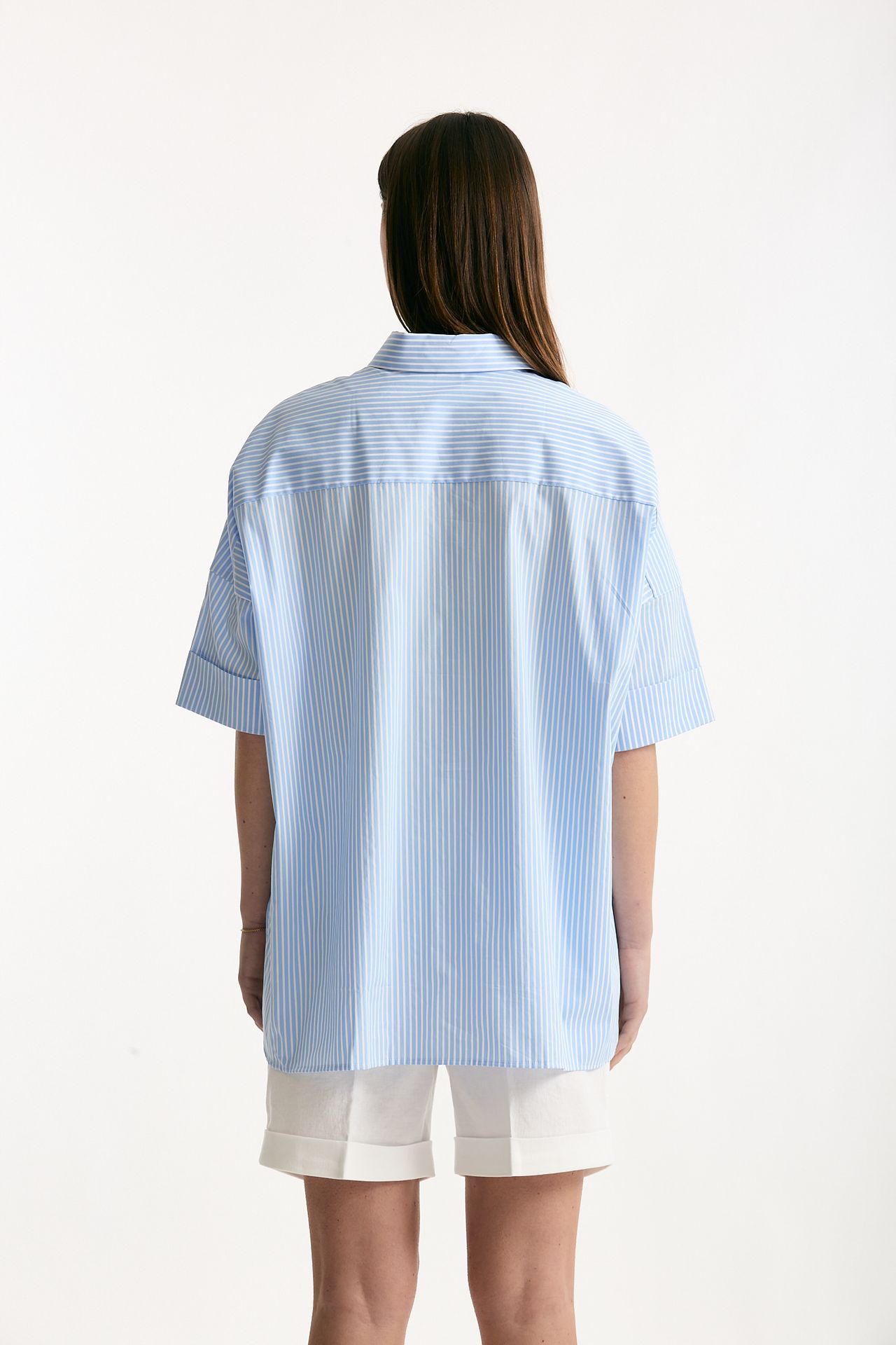 Camicia over rigata azzurra e bianca women Fay - 3