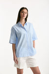 Camicia over rigata azzurra e bianca women Fay - 4