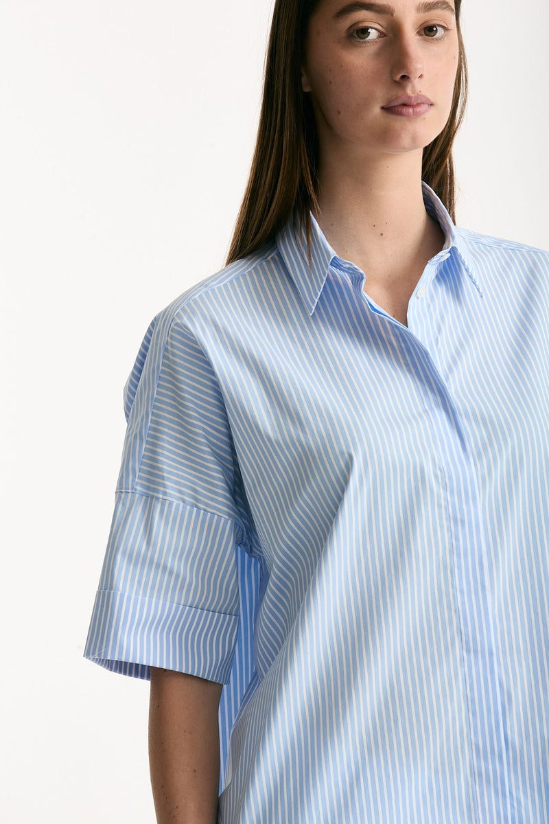 Camicia over rigata azzurra e bianca women Fay - 5