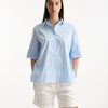 Camicia over rigata azzurra e bianca women Fay - 6
