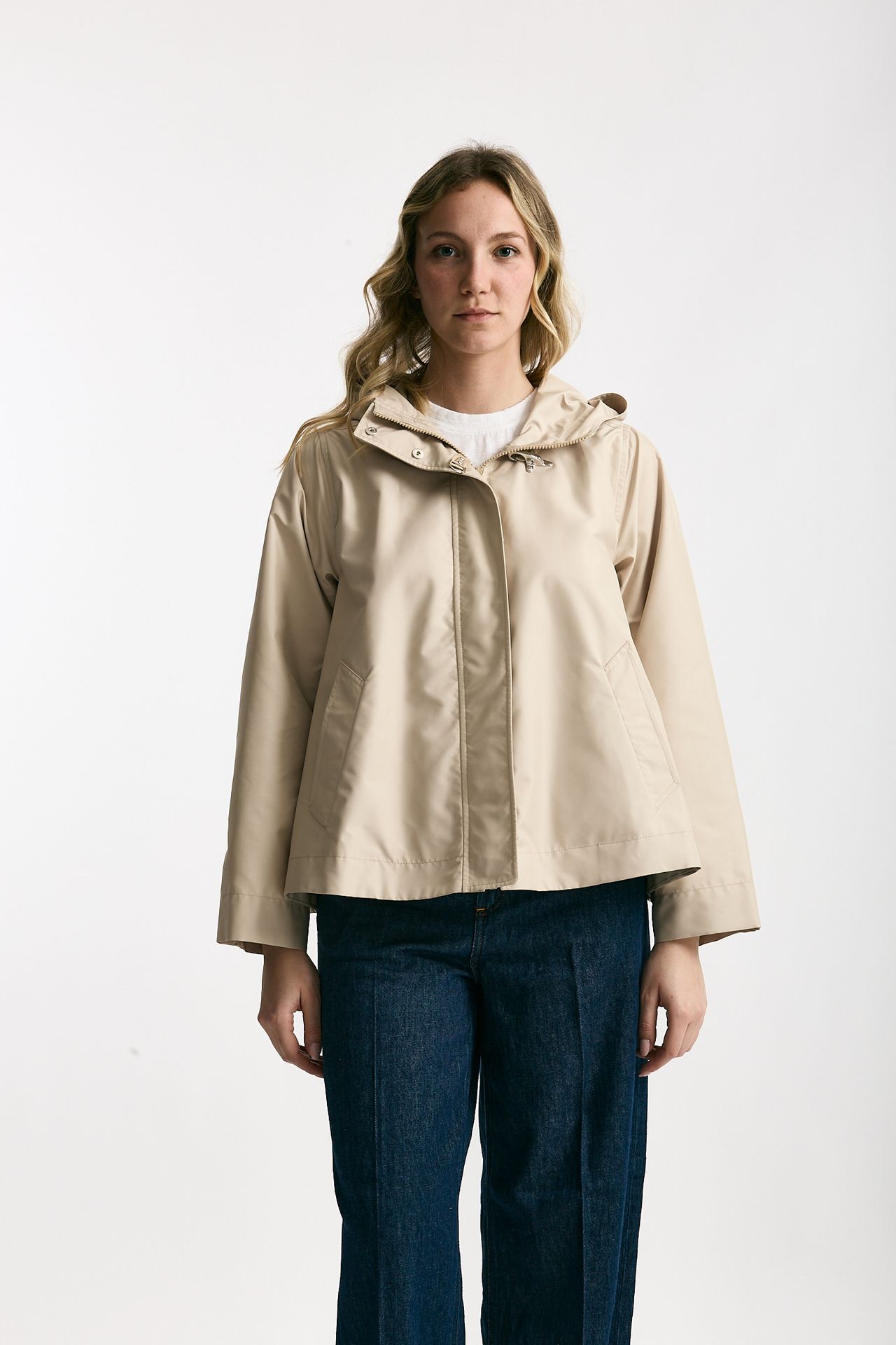 Giubbino corto in popeline tecnico beige women Fay - 5