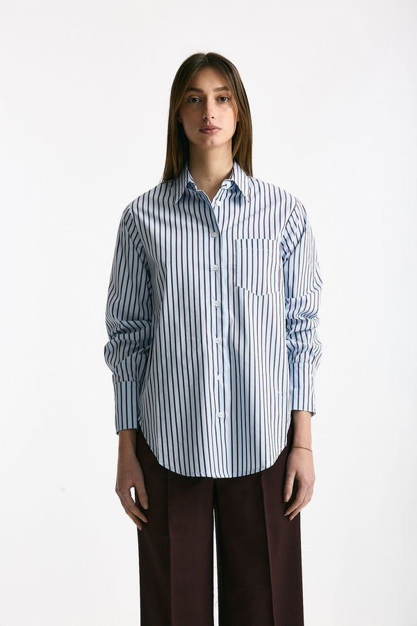 Camicia over Azzurra con riga women Daniele fiesoli