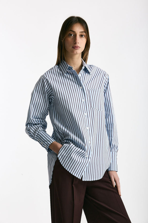 Camicia over Azzurra con riga women Daniele fiesoli