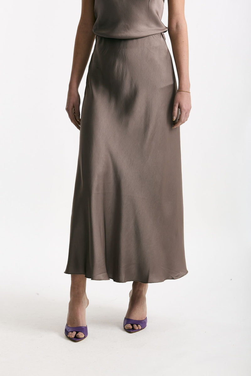 Gonna vita alta midi taupe women Daniele fiesoli - 1