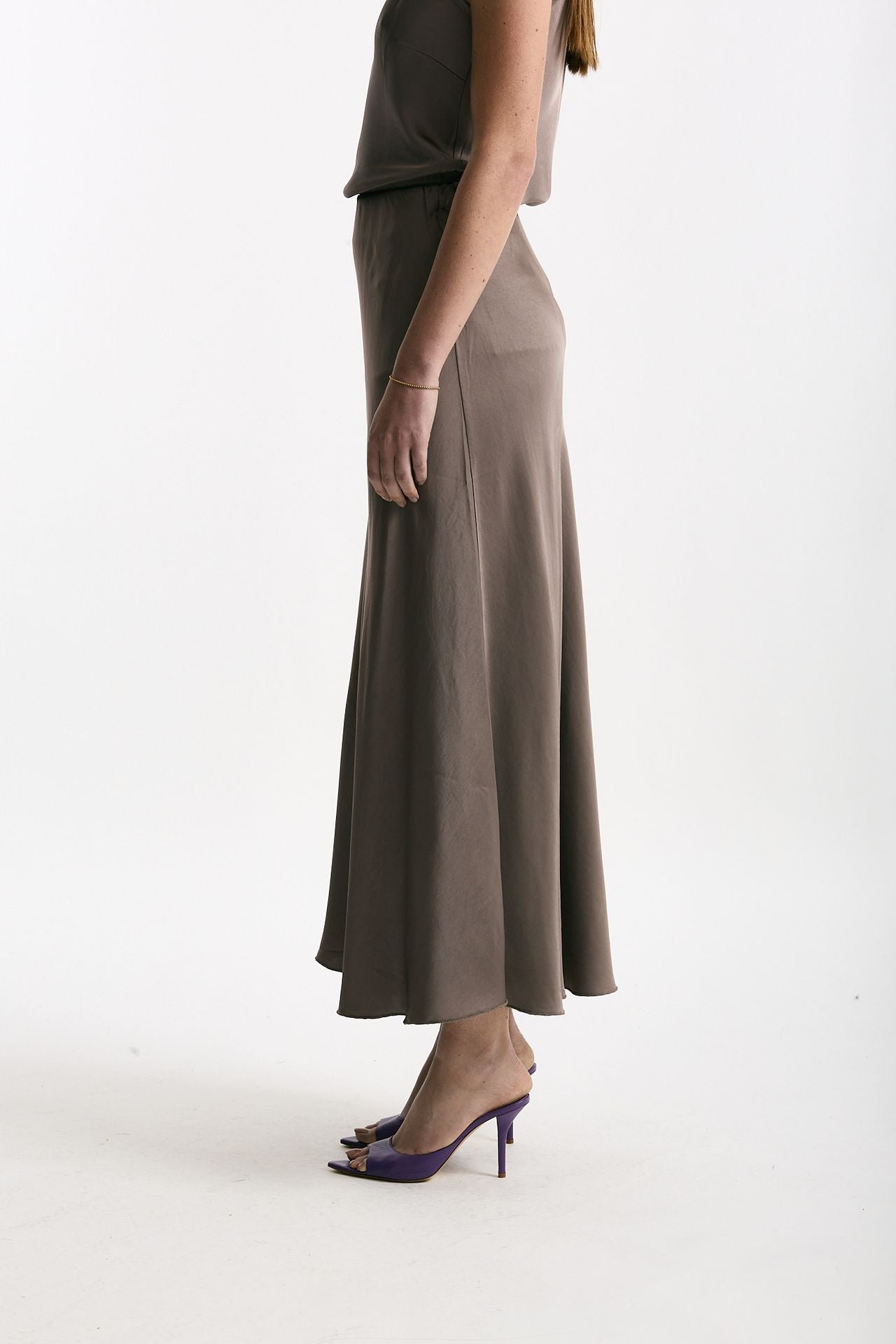 Gonna vita alta midi taupe women Daniele fiesoli - 3