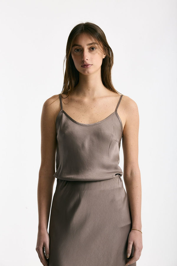 Top in viscosa taupe women Daniele fiesoli
