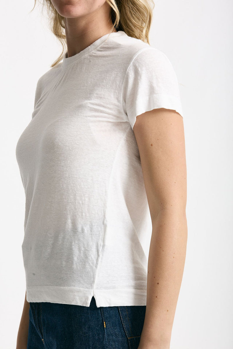T-shirt basic in lino bianco women Daniele fiesoli - 5